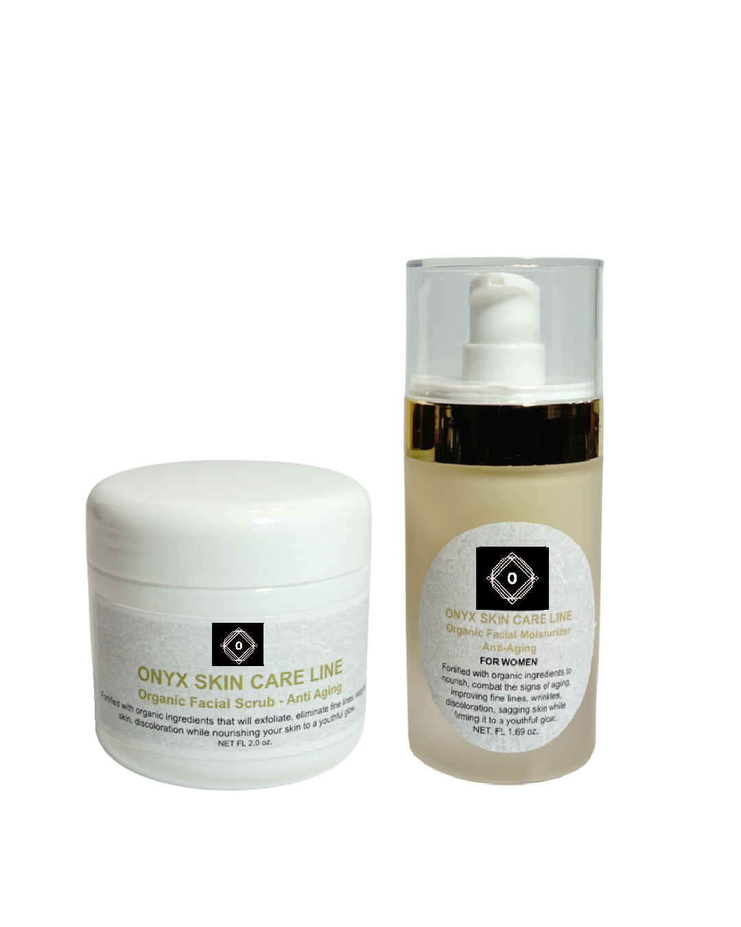 organic anti-aging facial scrub and moisturizer